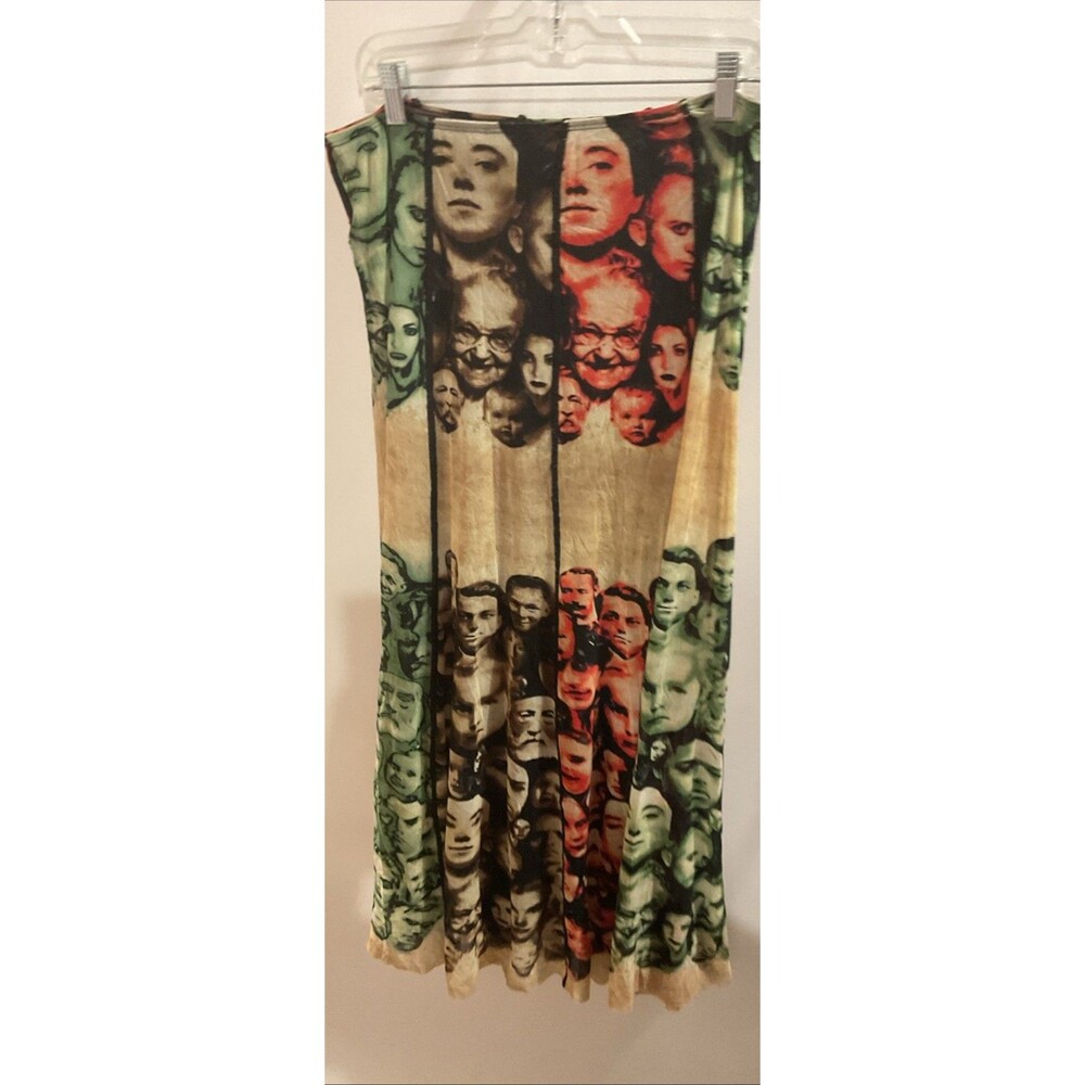 Jean Paul Gaultier Maille Femme Fall Winter 1992 Faces Maxi Skirt Vintage